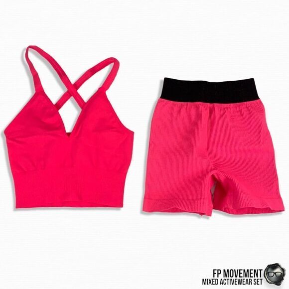 FP MOVEMENT MIXED ACTIVEWEAR SET: GOOD KARMA CROP TANK + PRAJNA SHORTS IN MALIBU - Picture 2 of 15